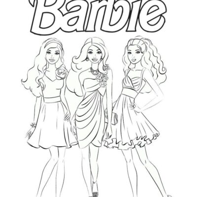 Barbie Rosa Desenhos para colorir