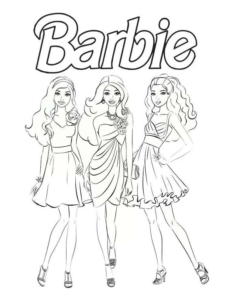 Barbie Rosa para pintar