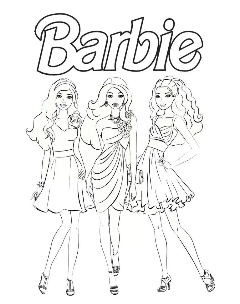 Desenhos para pintar a Barbie girl art for kids Pinturas da boneca