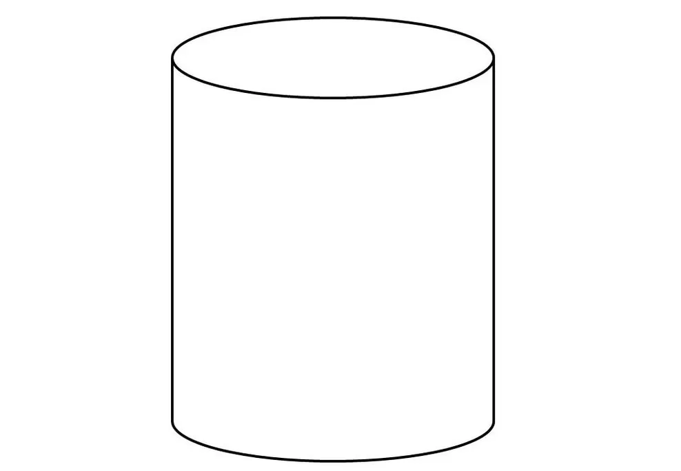 Cilindro delineado para atividades de aprendizado de geometria