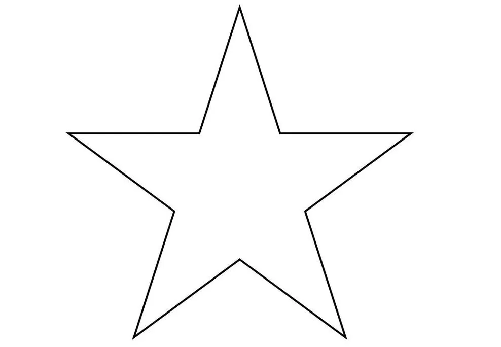 Forma geométrica de estrela com bordas definidas para impressão.
