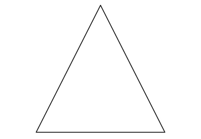 Triângulo para imprimir: forma geométrica com linhas nítidas.