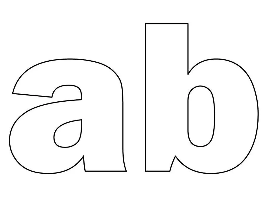 Letras 'a' e 'b' em bloco para atividades de aprendizado e colorir.