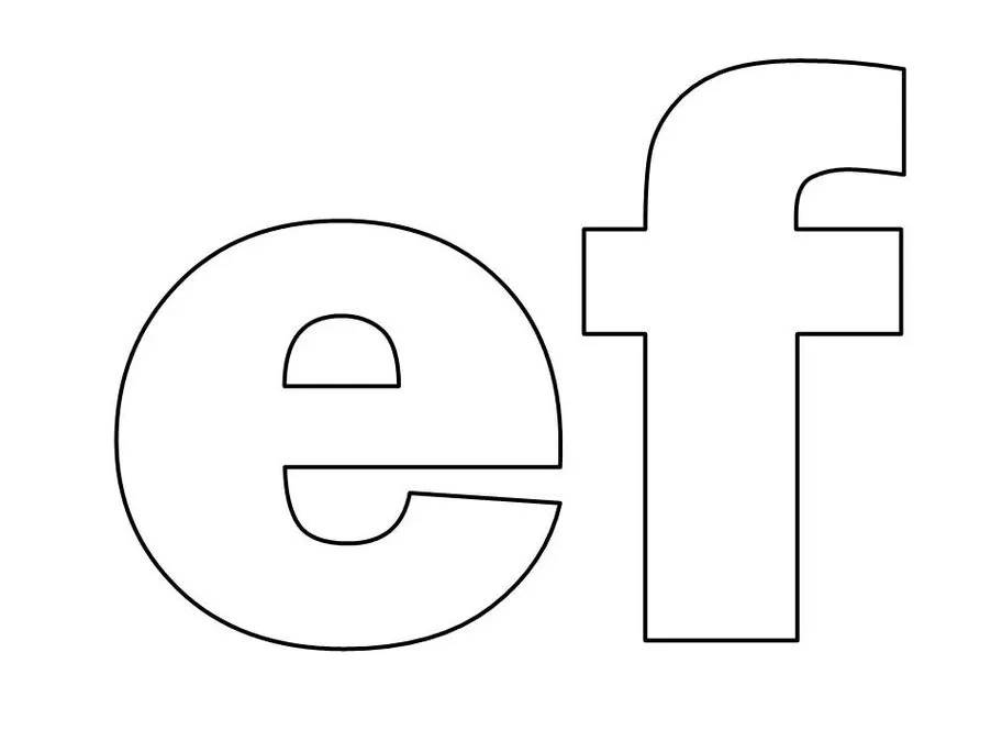 Letras 'e' e 'f' em formato de forma para impressão