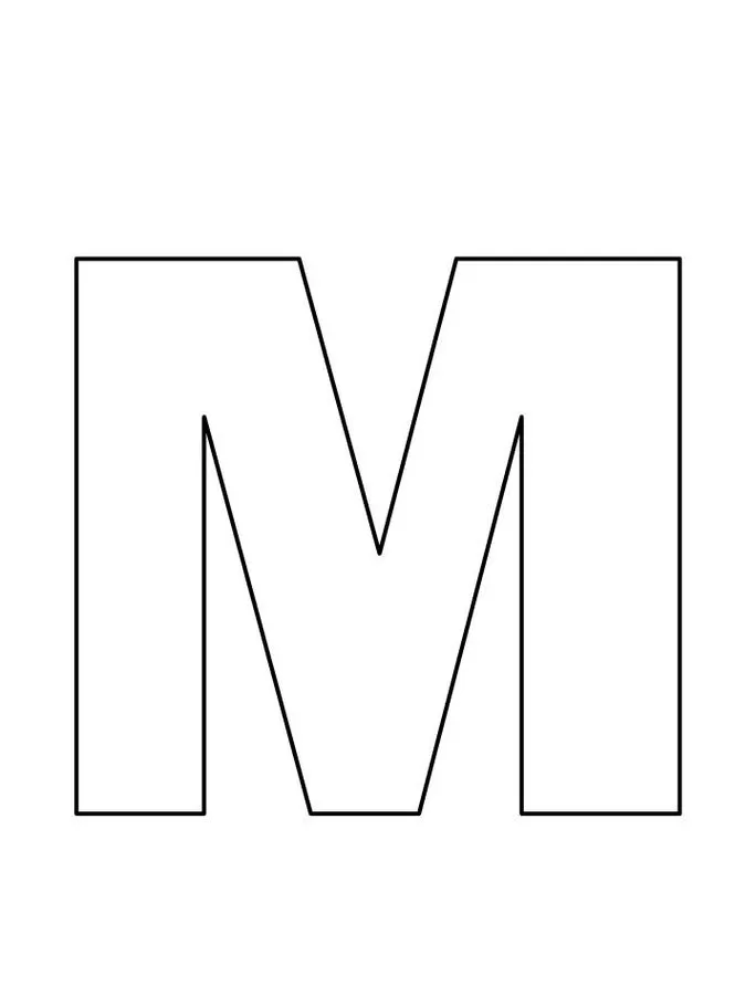 Letra M em estilo de forma para impressão