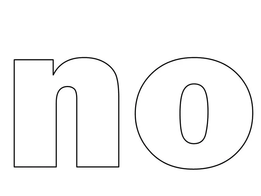 Letras N e O em estilo de imprensa para atividades de aprendizado