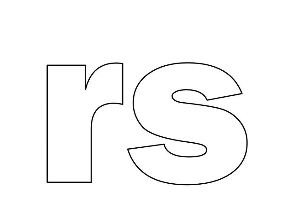 Letras 'r' e 's' em formato de forma para impressão.