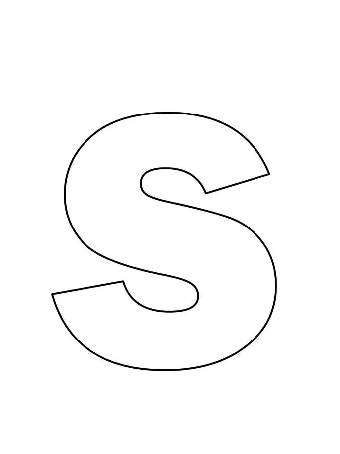 Letra S arredondada para atividades criativas.