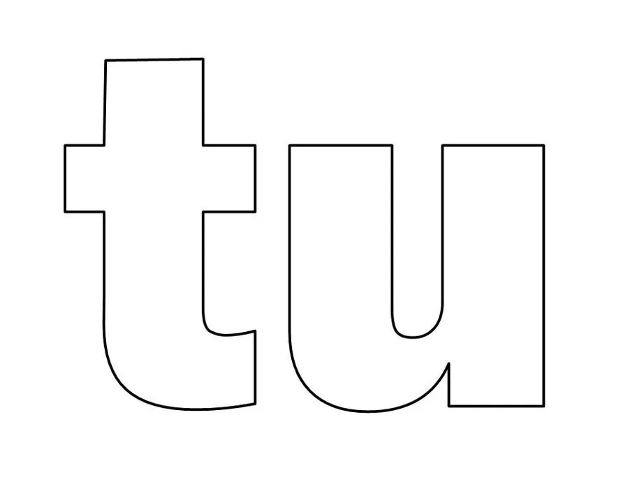 Letras T e U em bloco para impressão