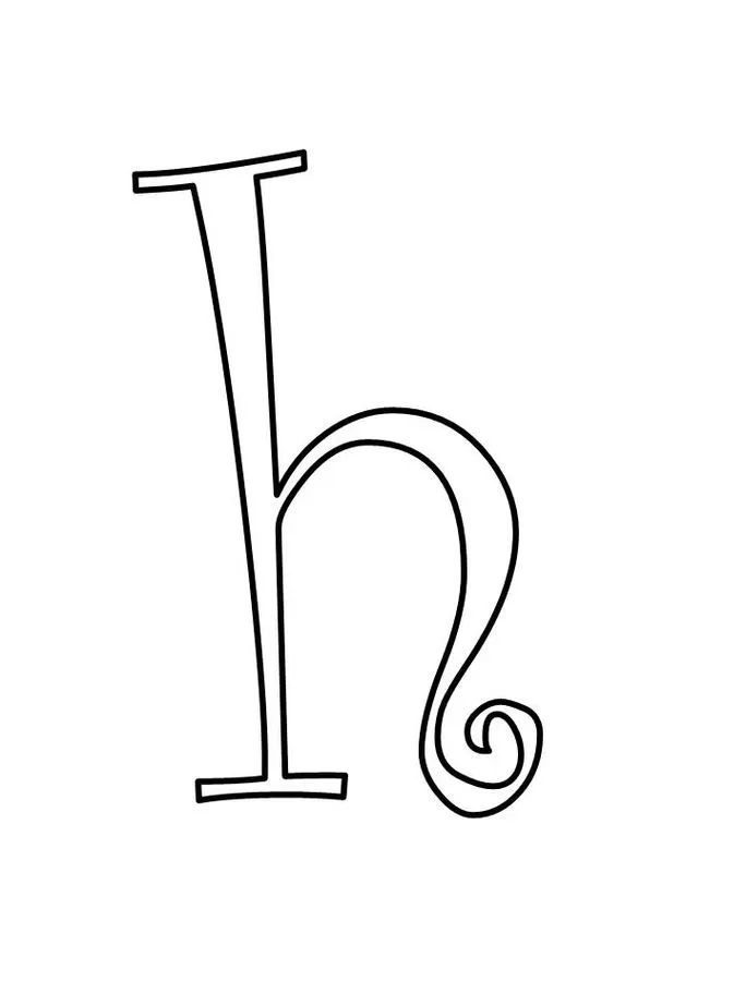Letra 'h' minúscula estilizada para impressão criativa.