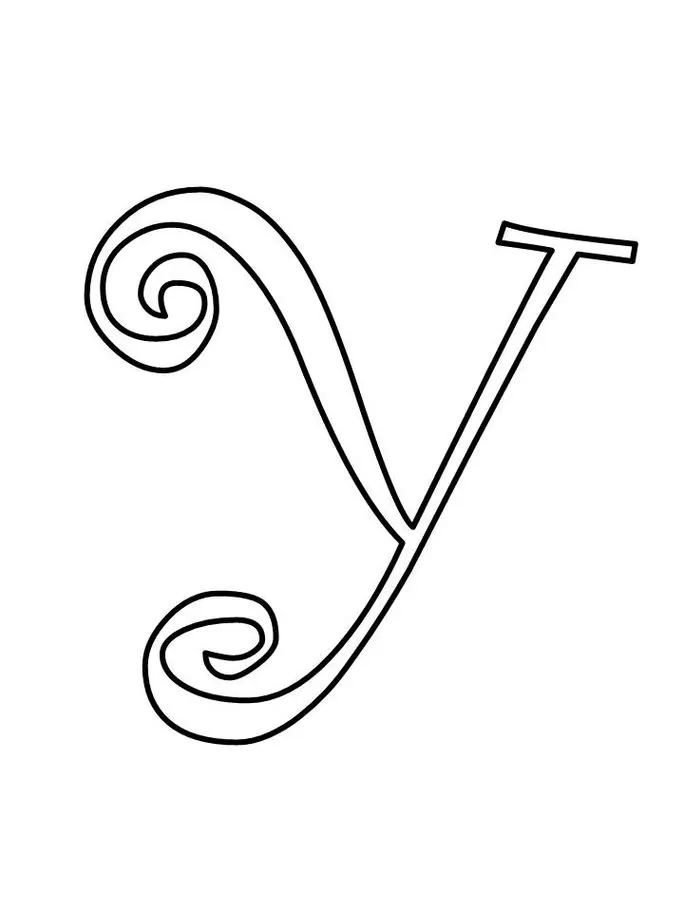 Letra Y maiúscula com design artístico e elegante para impressão.