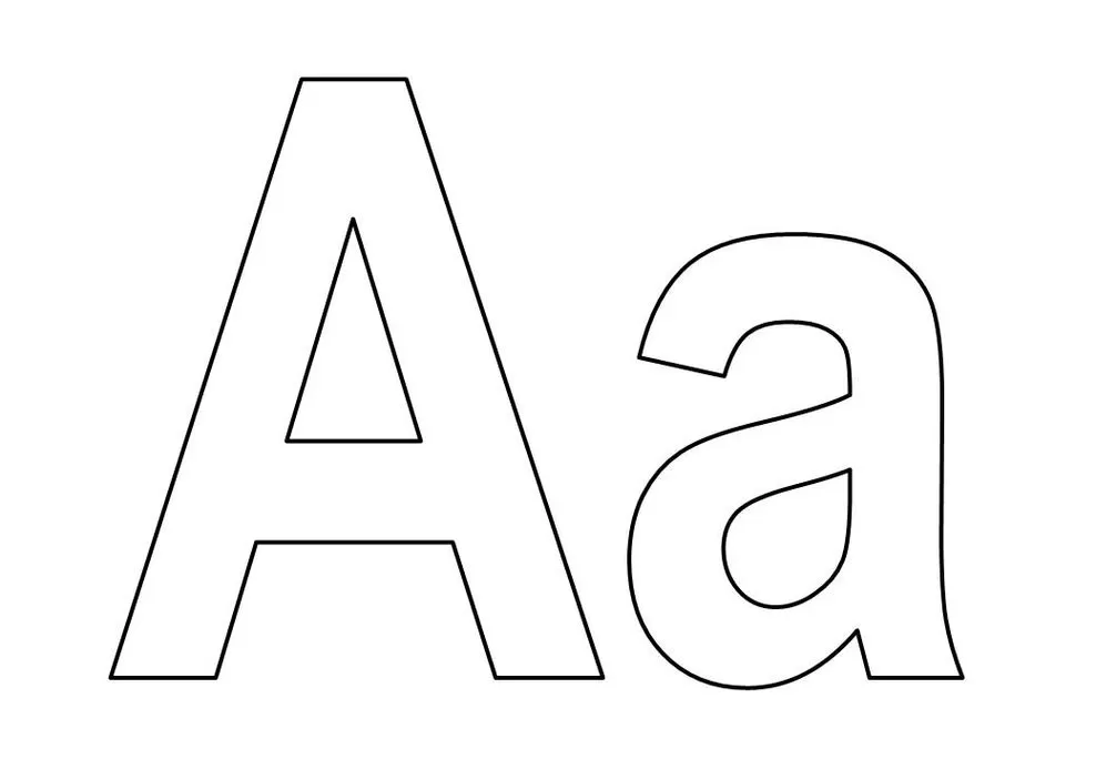 Letras A maiúscula e minúscula para impressão