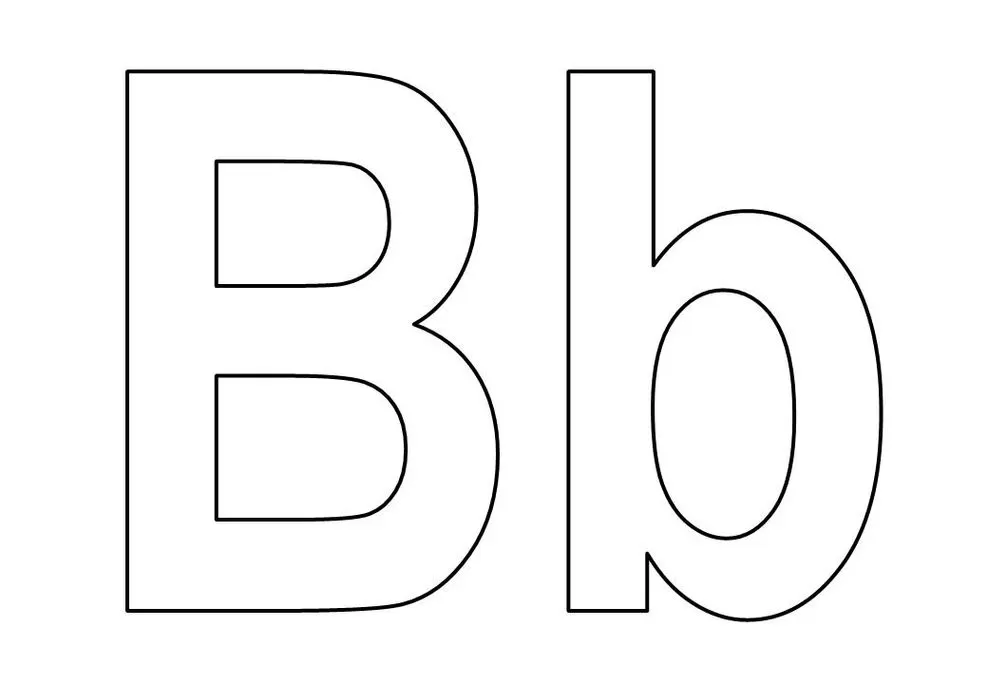 Letras B maiúscula e minúscula para atividades de aprendizado.