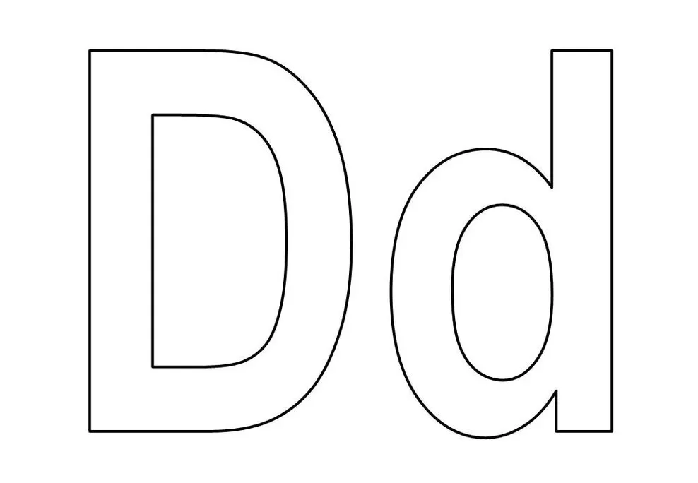 Letras D maiúscula e minúscula para atividades criativas e aprendizado.