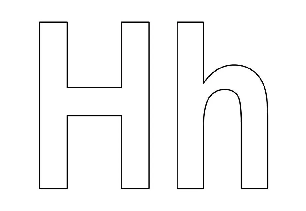 Letras H para colorir e imprimir: maiúscula e minúscula.