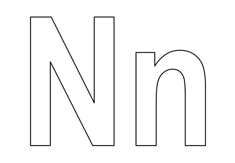 Letra N maiúscula e minúscula para impressão.