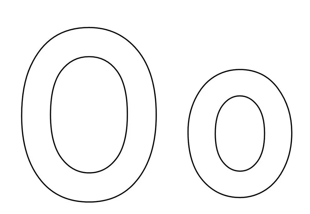 Letras grandes O para colorir e imprimir