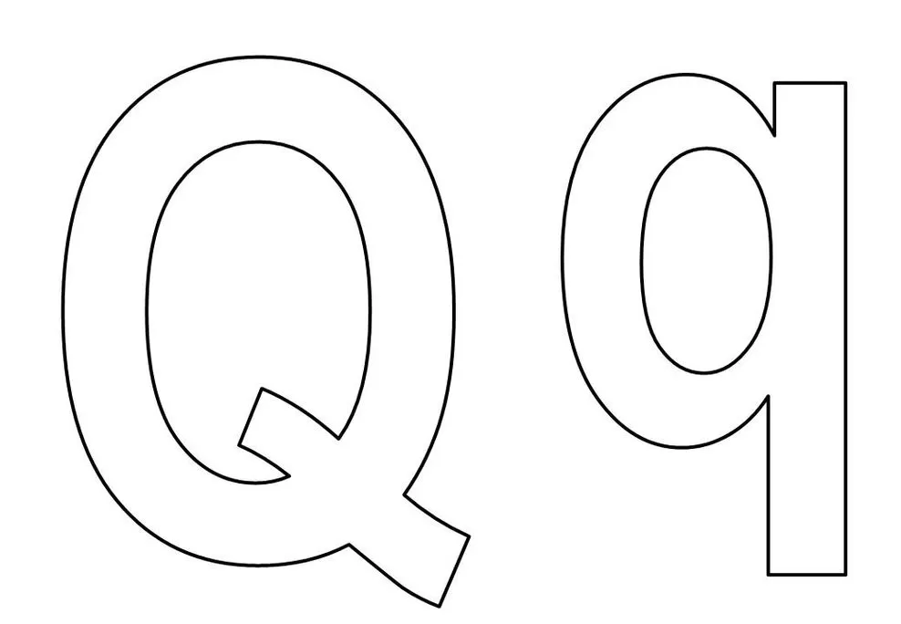Letras Q maiúscula e minúscula para impressão