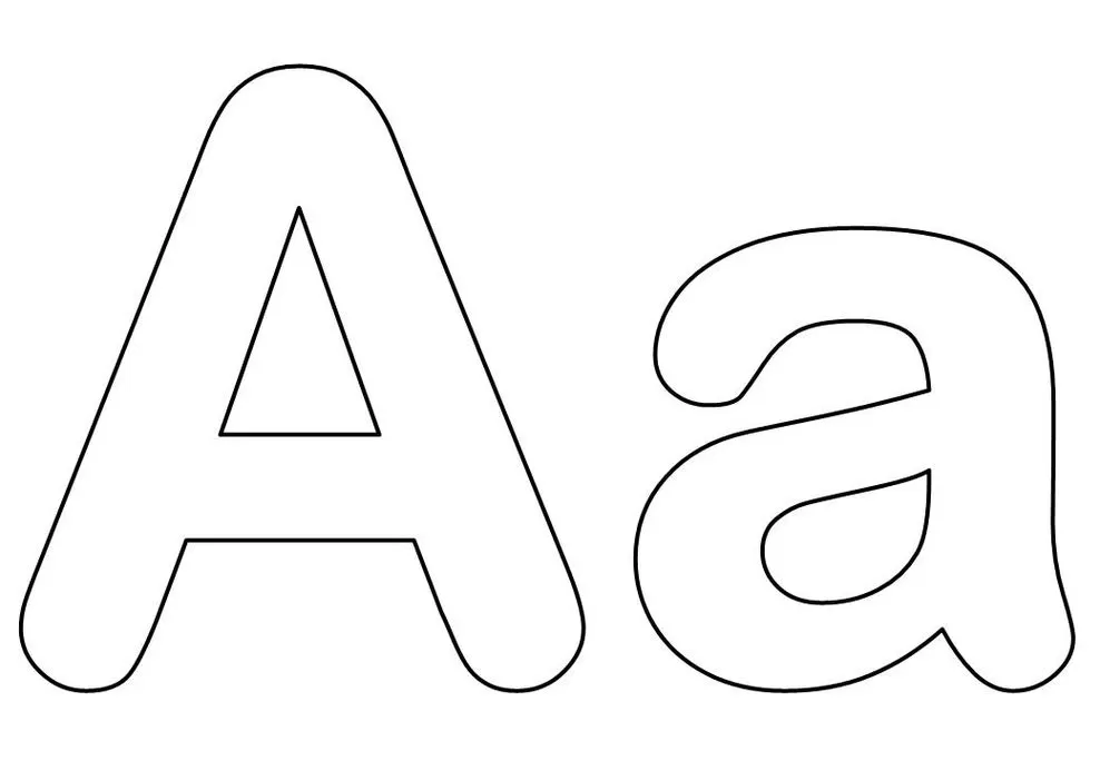 Letras A maiúscula e minúscula para colorir e aprender.