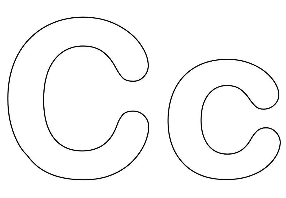 Letras C maiúscula e minúscula, design arredondado em fundo branco.