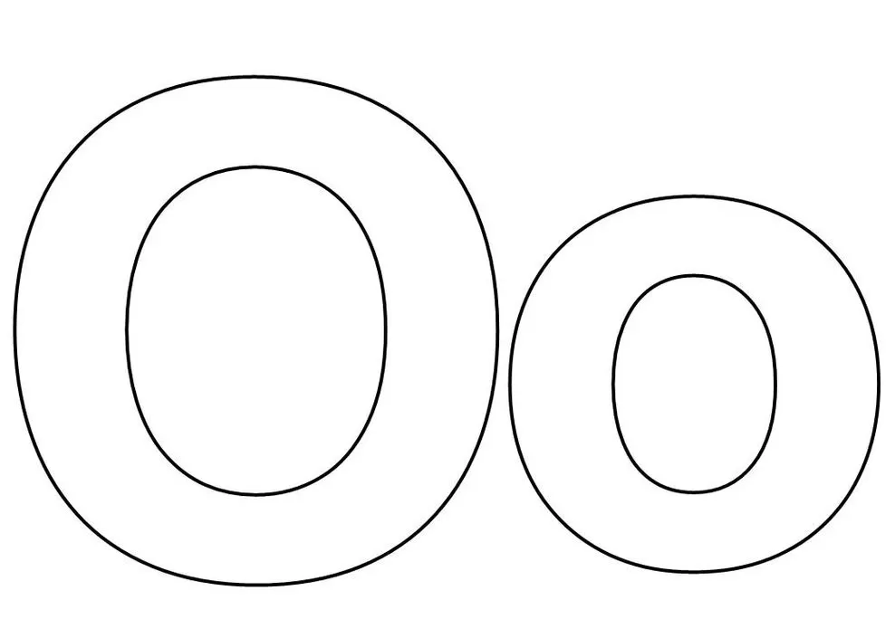 Letras O maiúscula e minúscula lado a lado, prontas para colorir.