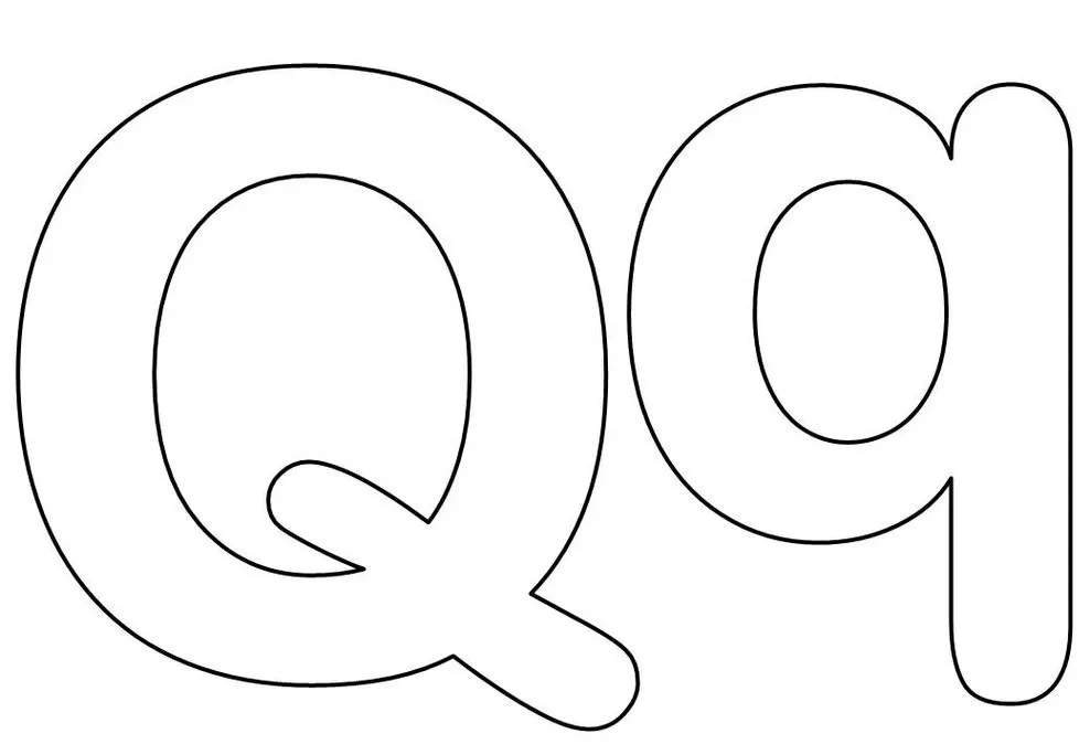 Letras Q maiúscula e minúscula para atividades criativas.