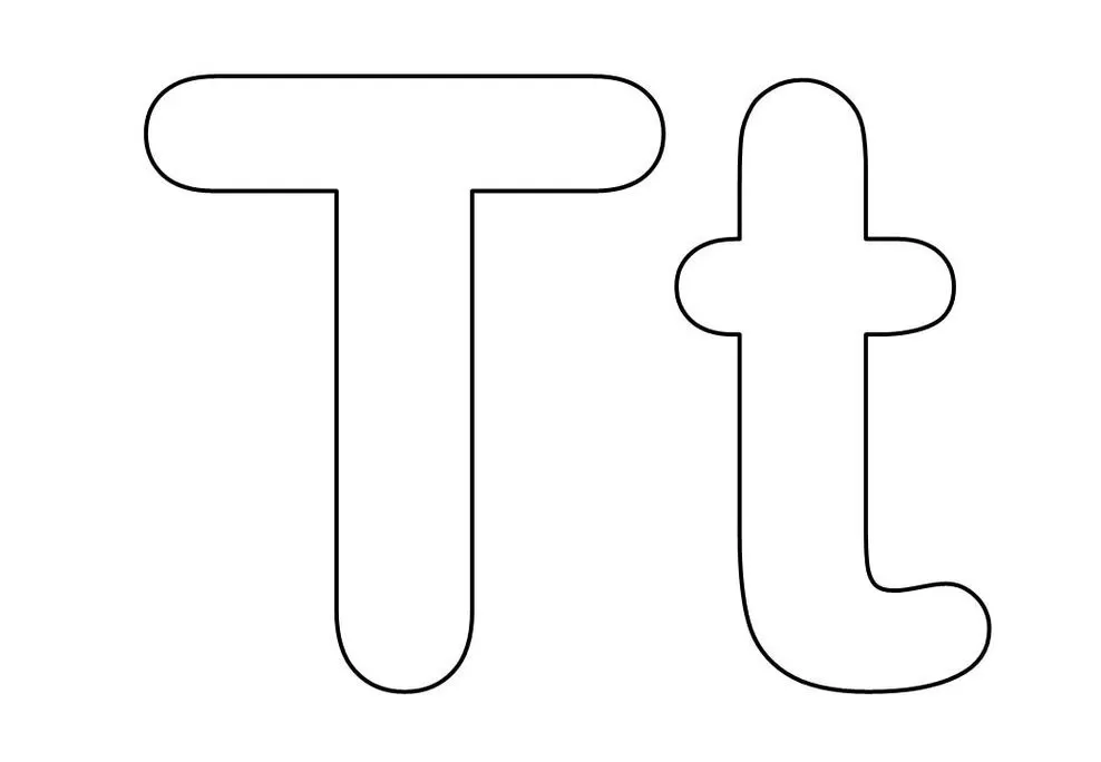 Letras para imprimir Maiúsculas e Minúsculas T