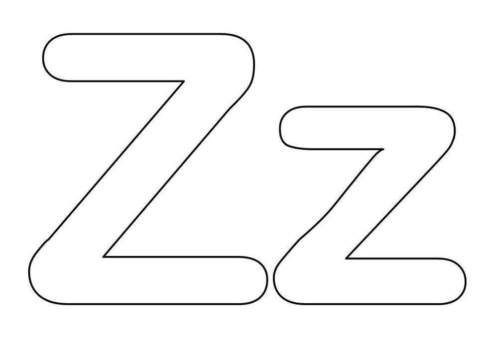 Letras Z maiúscula e minúscula para colorir e recortar.