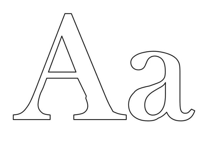 Molde da letra A (maiúscula e minúscula) para imprimir.