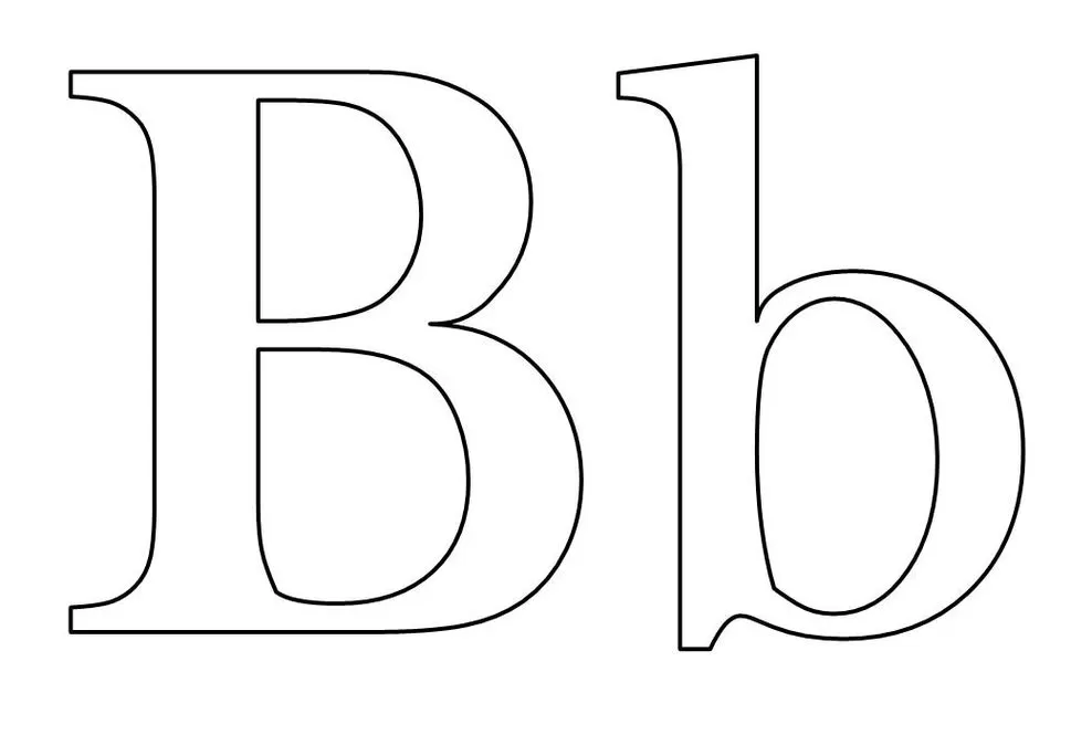 Molde da letra B para atividades educativas