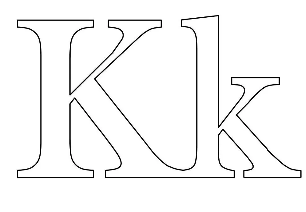 Molde da letra K para impressão e recorte