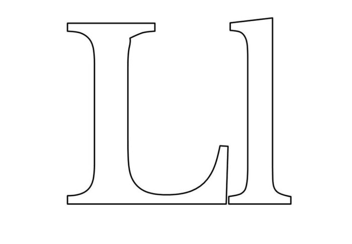 Letras L em PDF para Imprimir: Duas opções de fontes clássicas.