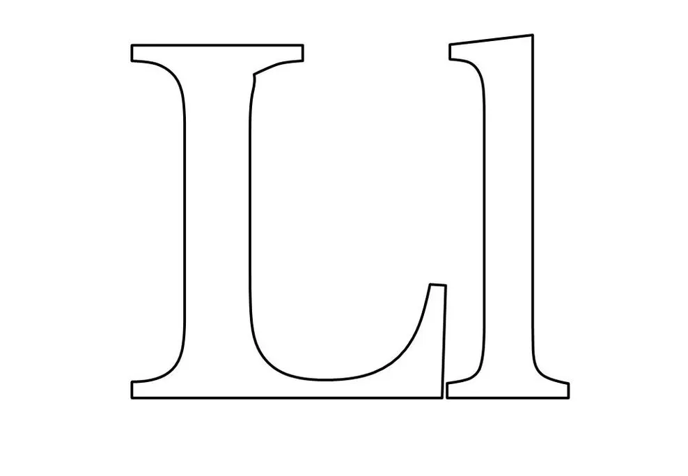 Letras L em PDF para Imprimir: Duas opções de fontes clássicas.