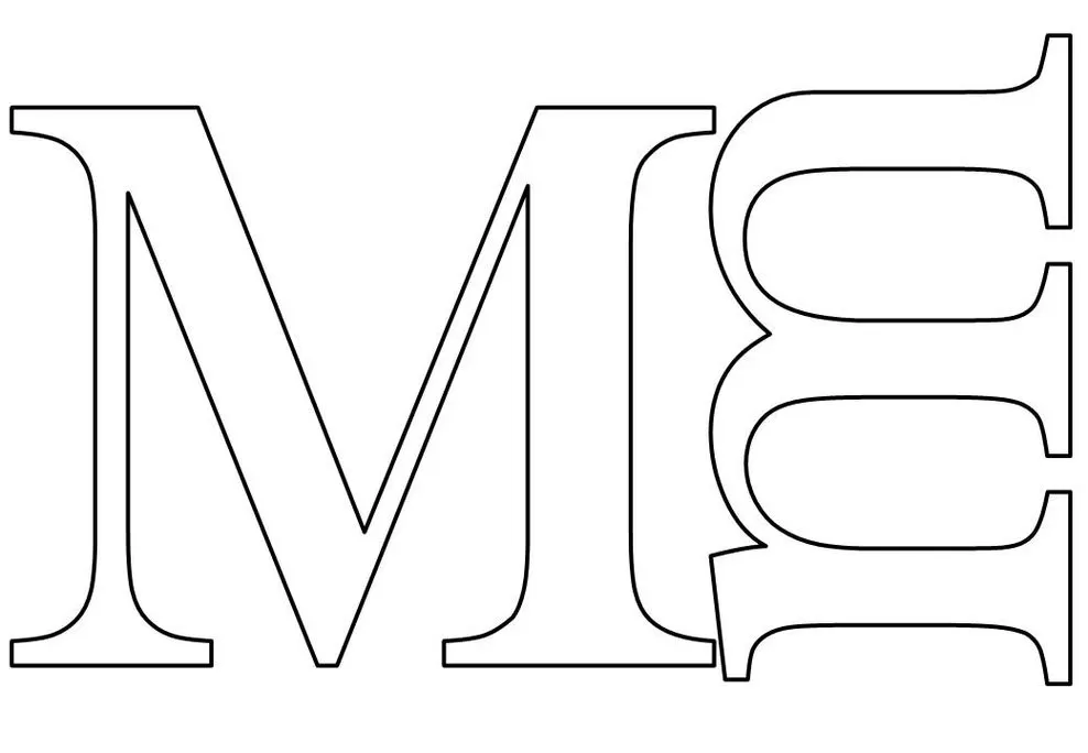 Letras M e E para recorte e artesanato em PDF