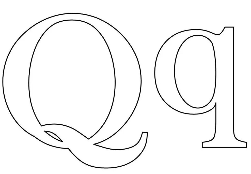 Molde da letra Q para colorir e atividades manuais