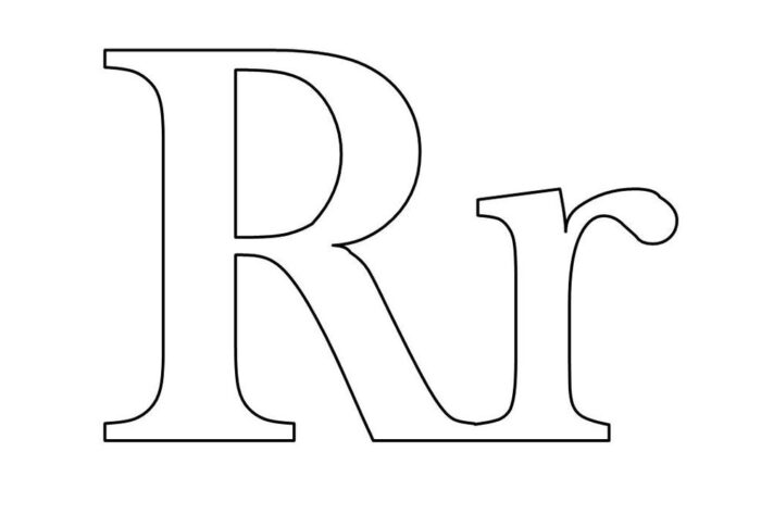 Molde da letra R (maiúscula e minúscula) em formato PDF