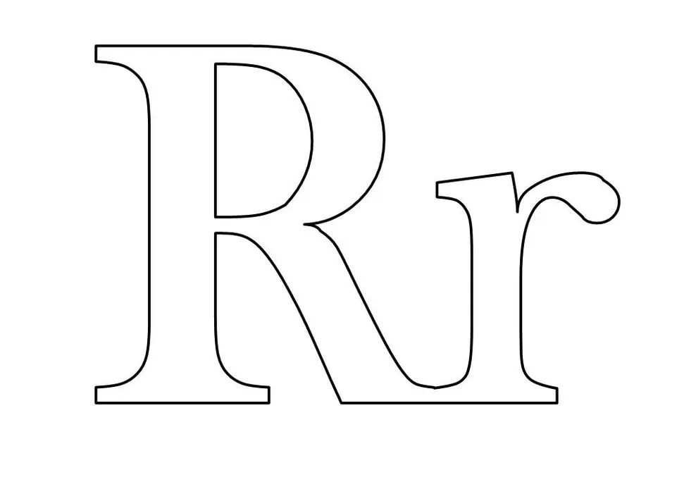 Molde da letra R (maiúscula e minúscula) em formato PDF