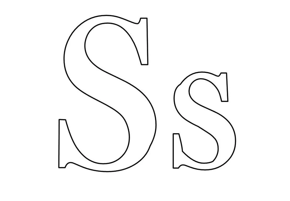 Molde da letra S maiúscula e minúscula para imprimir.