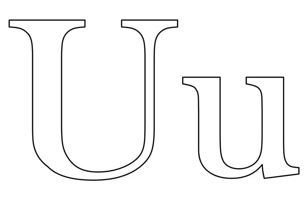 Letras U em PDF: Molde para imprimir.
