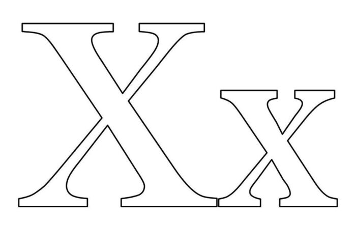 Letras X para imprimir: molde em PDF para atividades criativas.