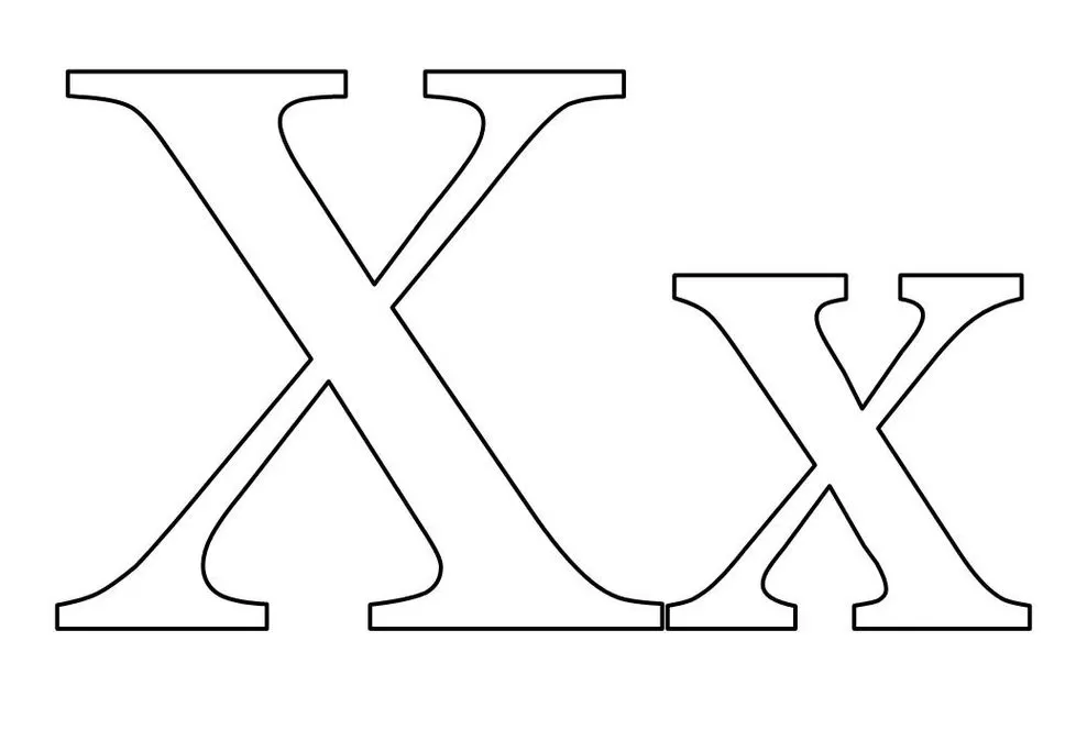 Letras X para imprimir: molde em PDF para atividades criativas.