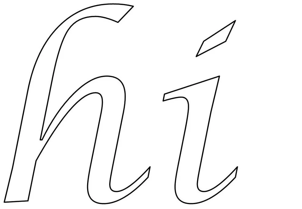 Letras H e I estilizadas para impressão