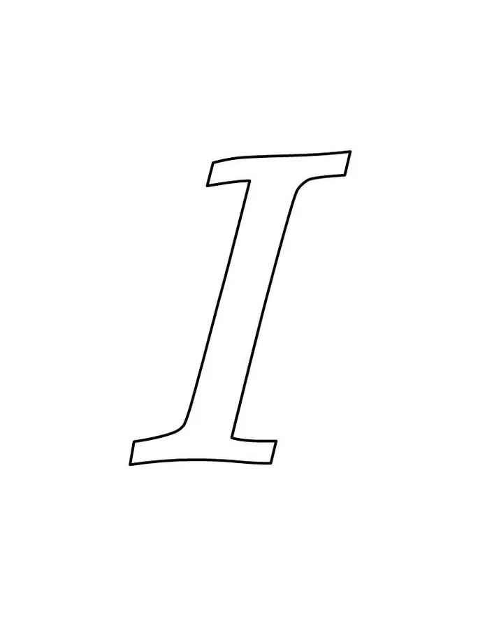 Letra 'I' com design elegante para imprimir.