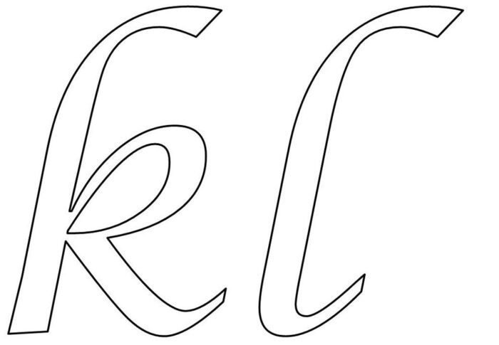 Letras K e L Cursivas Elegantes para Imprimir