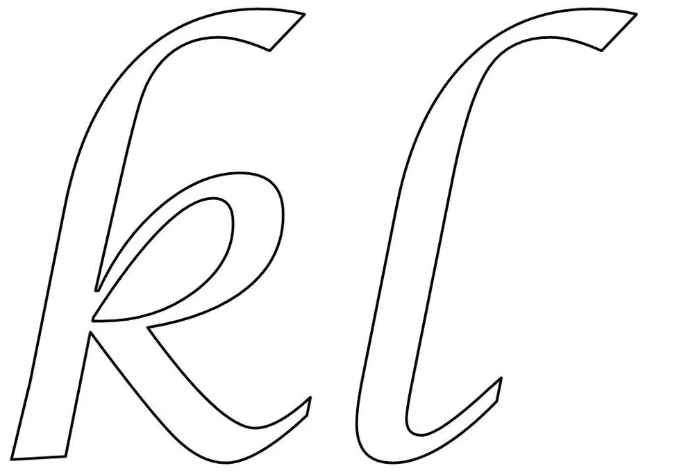 Letras K e L Cursivas Elegantes para Imprimir