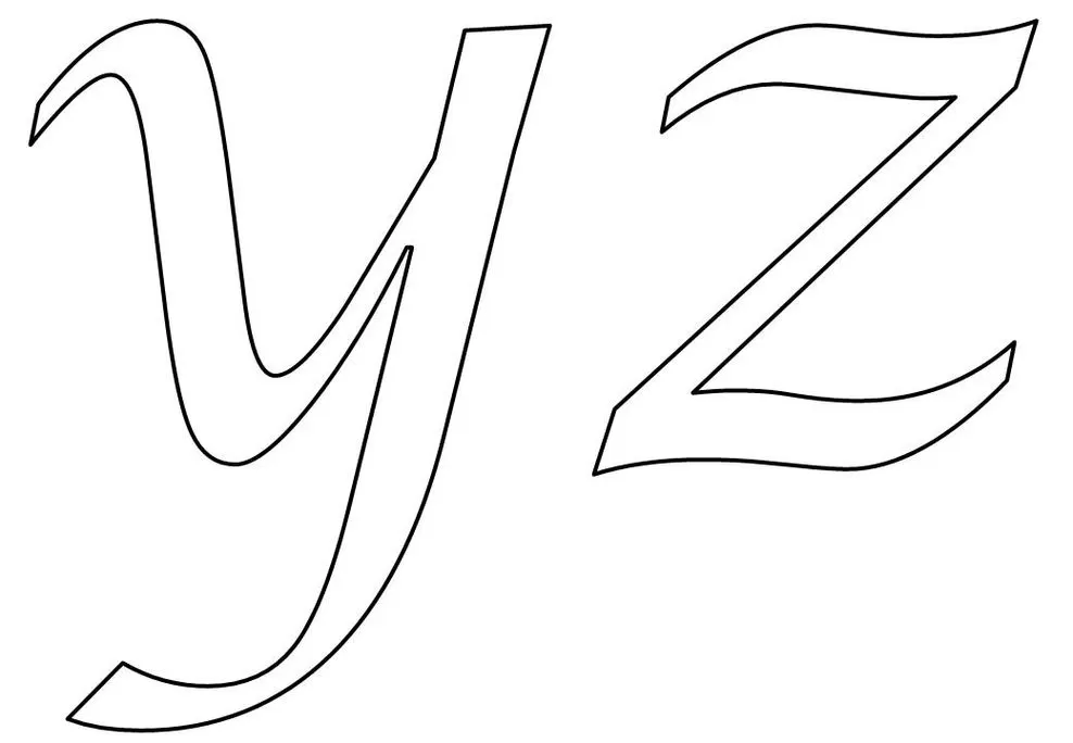 Molde de Letras Lindas para imprimir Y e Z