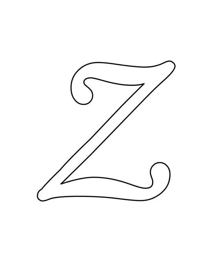 Letra Z cursiva elegante para impressão