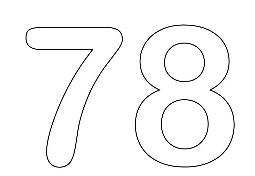 Molde de Números para imprimir 7 e 8 Molde dos números 7 e 8 para atividades de colorir