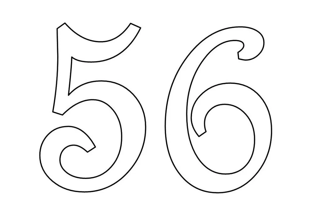Números Desenhados para imprimir 5 e 6