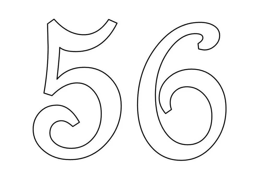 Números Desenhados para imprimir 5 e 6 Algarismos 5 e 6 com design artístico para impressão